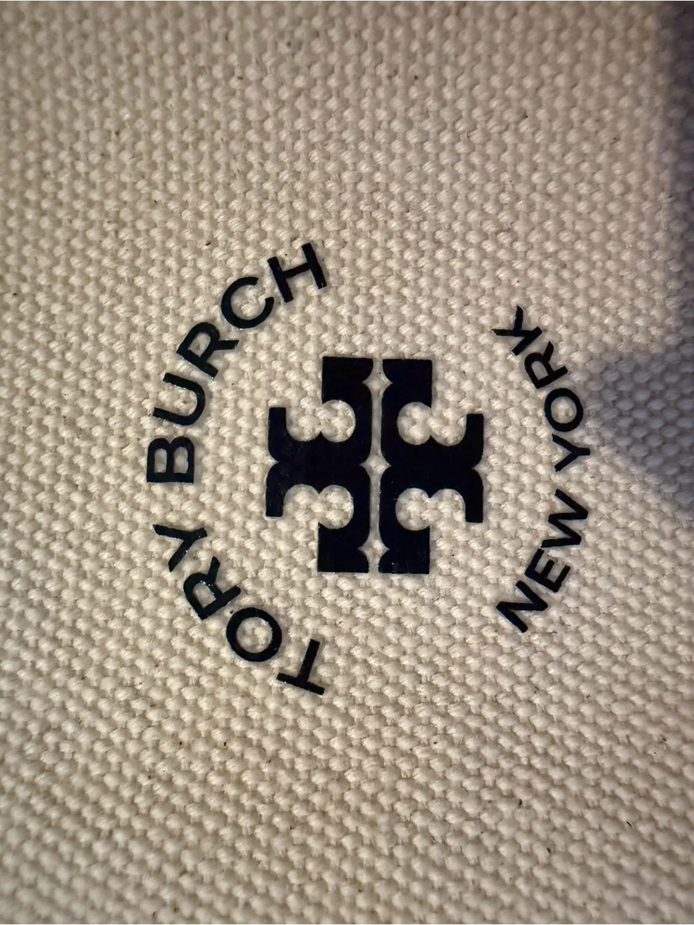 Tory Burch Cream Canvas Tote with Subtle Logo